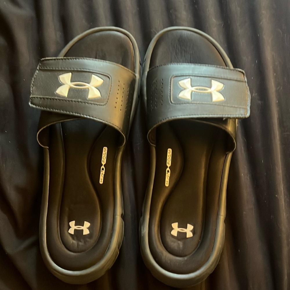 Black Under Armour slides